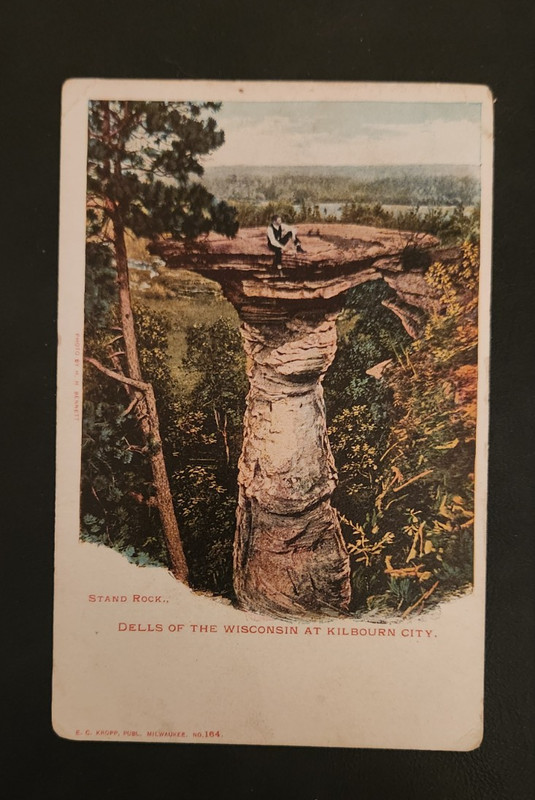 Vintage Postcard Stand Rock, Wisconsin Dells by H H Bennett Photographerr