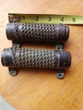 Pair 2 Large Milwaukee? Tubular Type 4"L  Power Resistor No Markings On Them NOS