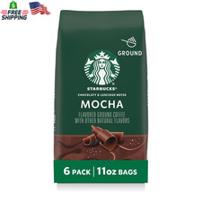 Starbucks Ground Coffee, Flavored Hot or Iced Coffee, Mocha, Six 11 Oz Bags