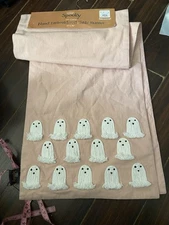 Spooky 100% Cotton Hand Embroidered Table Runner 16" x 90"