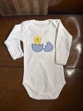 Embroidered Egg Easter Chick One Piece Outfit Newborn Cotton Applique L/S