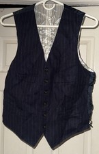 Polo Ralph Lauren Vest Mens Small Navy Pinstripe Dress Waistcoat Formal