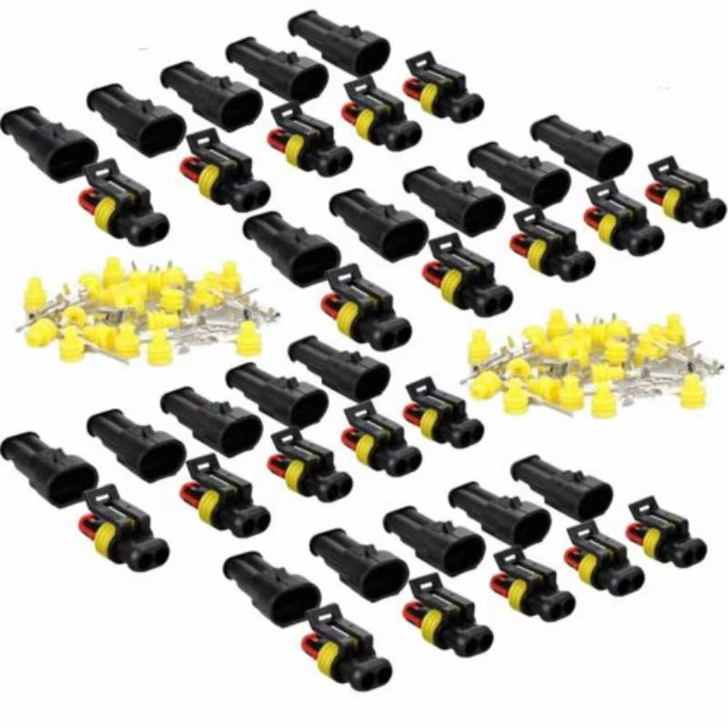 20Set Female Male Superseal Plug Connectors 2 Pin Waterproof Electrical Wire Cab