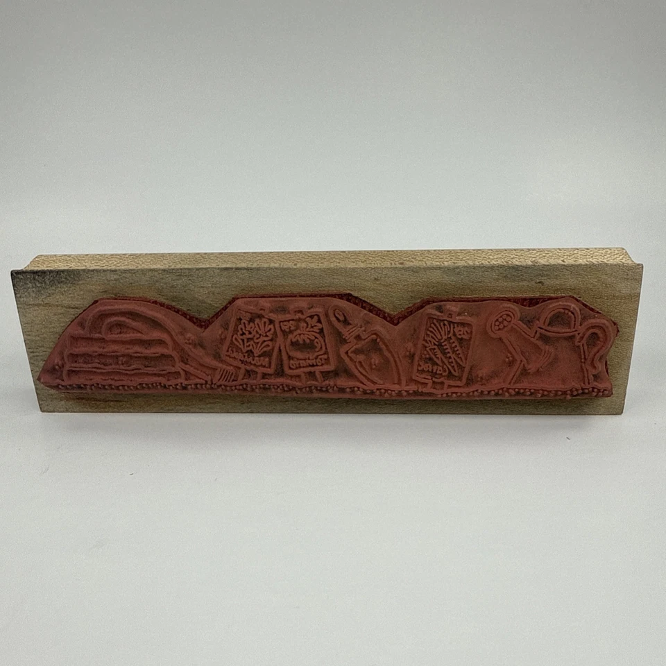 "Sello de goma de madera para plantar jardín Whipper Snapper Designs 5,5""x1,5""" Foto 2 de 4
