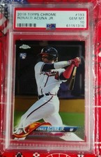 2018 Topps Chrome Ronald Acuna Jr RC Rookie Base Card #193 Graded PSA 10. rookie card picture