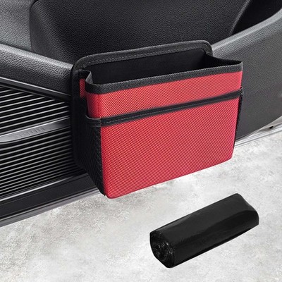 Car Trash Can Small, Foldable Car Side Door Dustbin, Waterproof Spout...