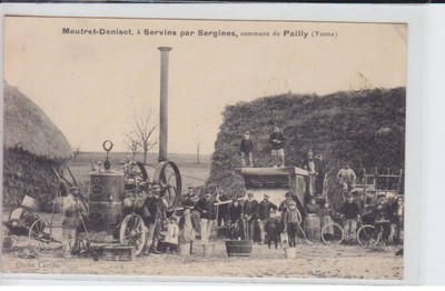 PAILLY: threshing machine at work - Mautret-Denisot with sergeants (agricultural