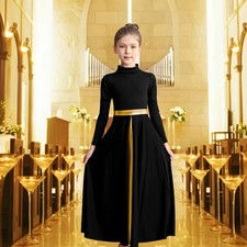 Dance Dress Long Sleeve Loose Fit Church Dancewear Worship Costume Dance Dress