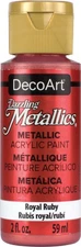 DecoArt Dazzling Metallics Acrylic Paint 2oz-Royal Ruby