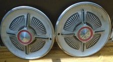 Vintage 1965 Ford Galaxie 500 Pair 4 Bar Spinner Hubcaps Vintage 1965 Ford Galaxie 500 Pair 4 Bar Spinner Hubcaps