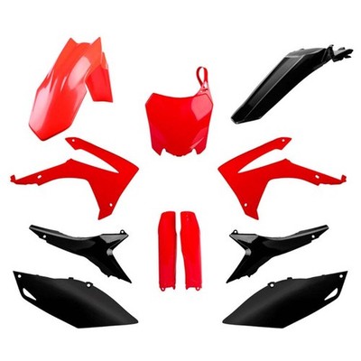 Polisport Plastiksatz Honda CRF250R 14-17, CRF450R 13-16 rot/schwarz inkl. Gabel Guar