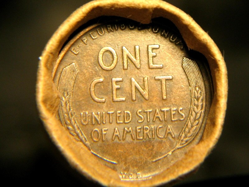 ALL 50 LINCOLN WHEAT CENTS ROLL W/ 1909VDB & RED REVERSE ENDS!  50%+ PRE-1940s1