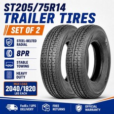 Set 2 St20575r14 Trailer Tires 8pr Load Range D Steel Belted Radial Heavy Duty Set 2 St20575r14 Trailer Tires 8pr Load Range D Steel Belted Radial Heavy Duty