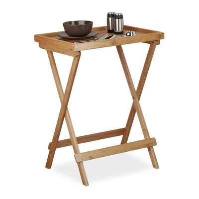 Tabletttisch Klapptisch Bambus Serviertisch klappbar leicht robust Klapptisch - Bild 1 von 4