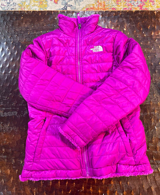 The North Face Girls' Reversible Mossbud Swirl Jacket puff jacket. Worn twice