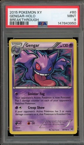Pokemon Gengar XY Breakthrough Holo Rare #60 PSA 9 Mint