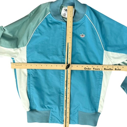 Chaqueta Universitaria Adidas X CLOT Edison Chen Azul Verde Blanco Rayas Talla XS - Imagen 3 de 14