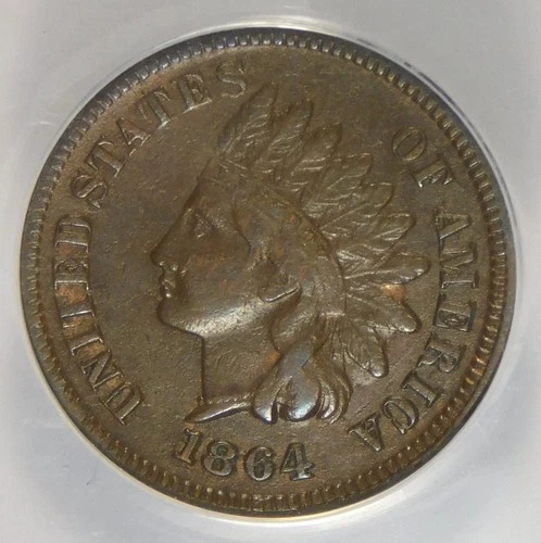 1864 1c Indian Head Copper Penny Cent ANACS XF40 **With L**