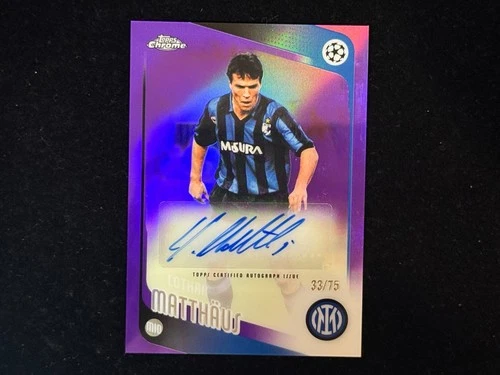 Lothar Matthaus 2025-26 Topps Chrome UEFA  Auto Purple/75 #CLA-LO Inter Milano