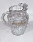 Vintage Anchor Hocking PA Dutch Amish Horse Carriage Glass Pitcher