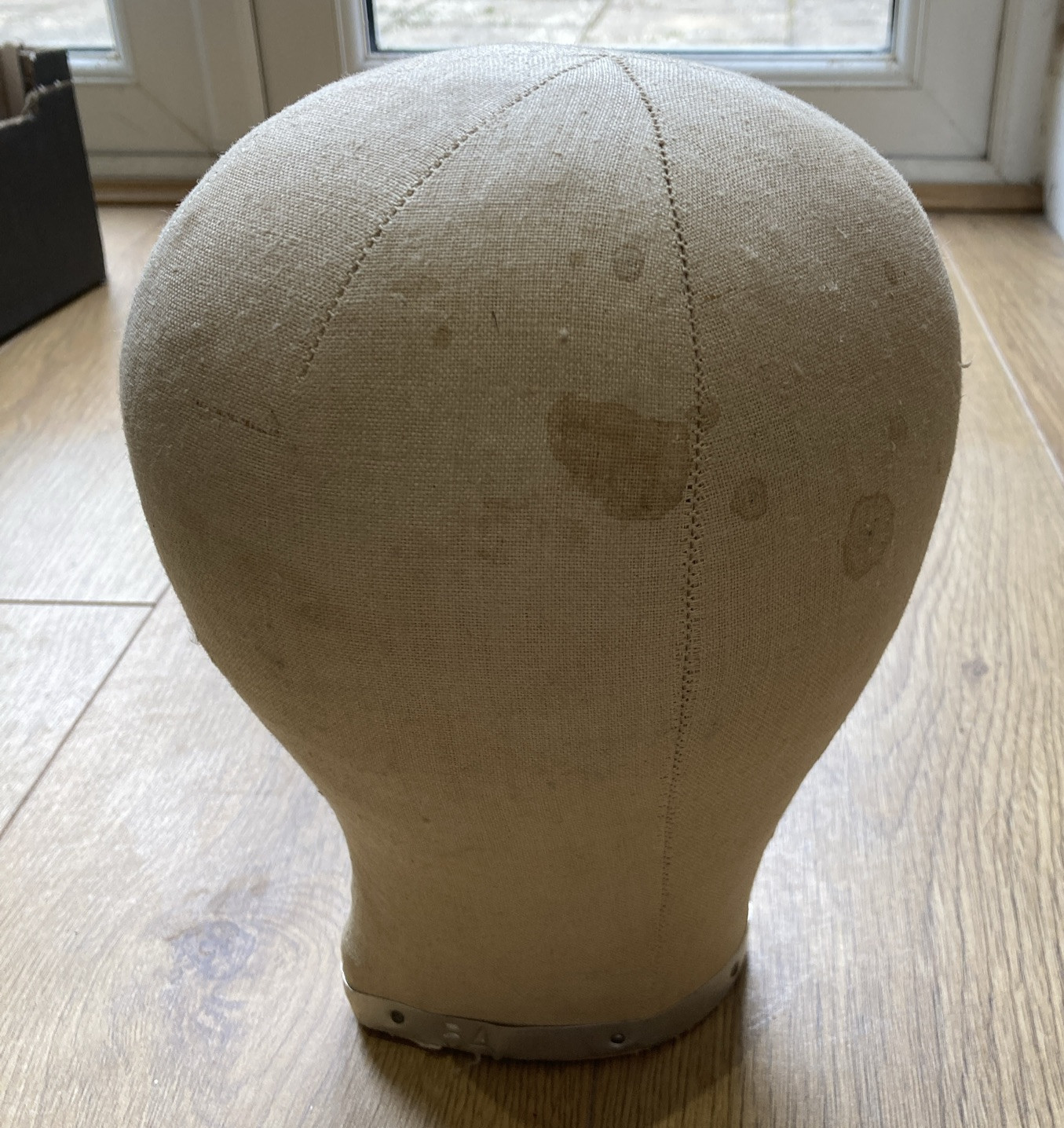 Vintage Millinery Canvas Cloth Mannequin Head Wig Hat Block, 21" 5