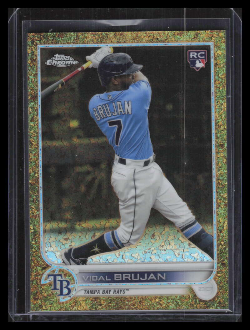 2022 Topps Gilded Chrome Gold Etch Mini-Diamond Refractor Vidal Brujan RC 35/50