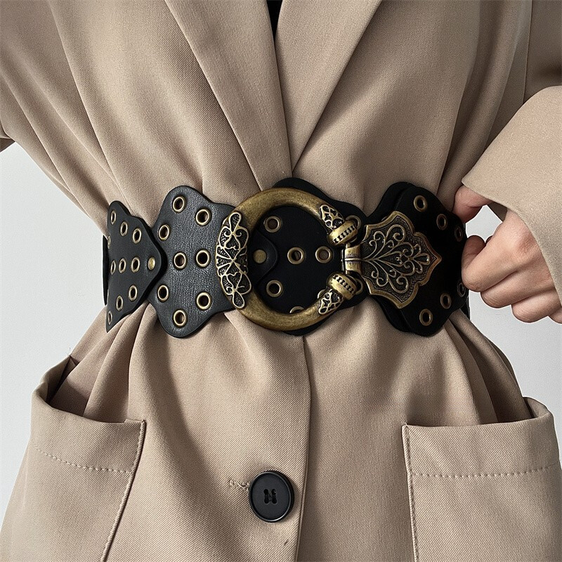 Women\'s Retro Western Belt with Metal Buckle in Faux Leather ZARA Women main image 4