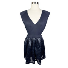 Xtaren Black Mesh Cut Out Dress Size Medium LBD Floral Whimsygoth GothFairy