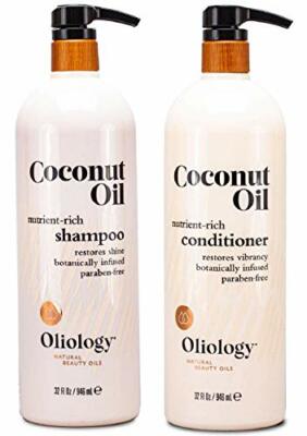 Oliology Nutrient Rich Coconut Oil Shampoo & Conditioner Jumbo 32 oz w/ Pump NEW