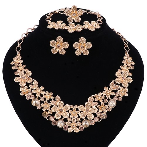 Conjunto de joyería de regalo de boda para mujer con flores de cristal - Imagen 15 de 106