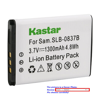 Kastar Replacement Battery Pack for Samsung SLB-0837B SLB-0837(B) 0837B Battery