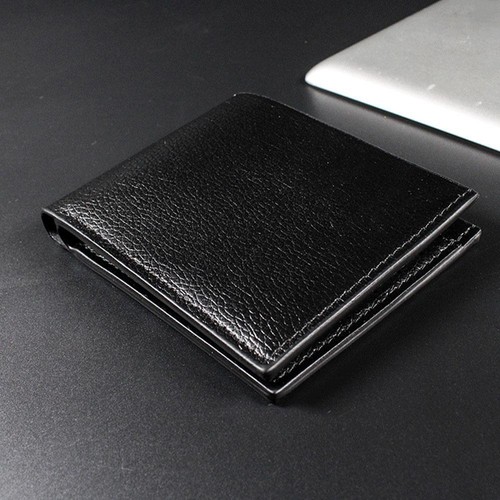 Genuine Leather Men Wallets Real Cowhide Wallets for Man Short Black Walete W6X4 - Picture 10 of 15