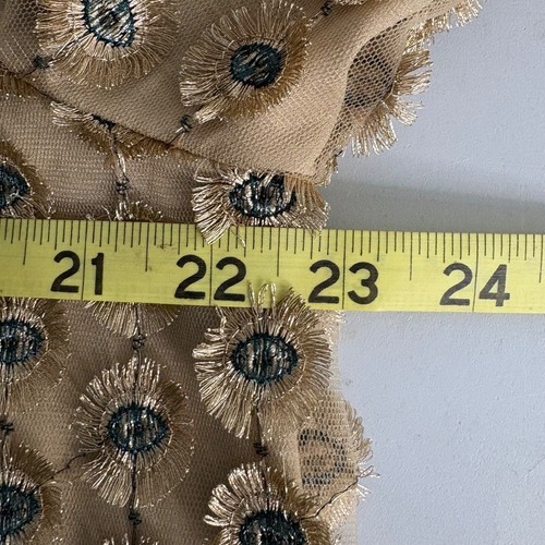 Calvin Klein Blouse Shirt Top Women XL Gold Embellished MCM Mid-Century Modern - Picture 12 of 13