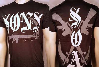 Sons Of Anarchy Soa Old English Logo Samcro Reaper Crew Motorrad T-Shirt S-3XL