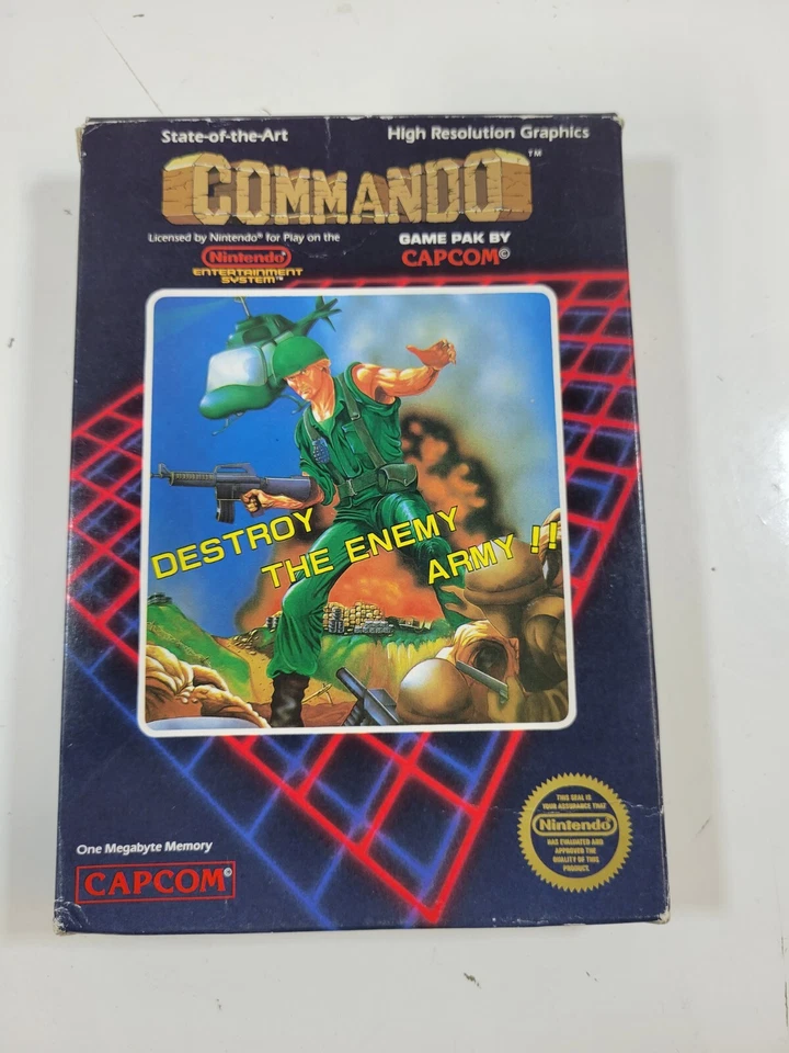 Commando NES Nintendo Complete CIB ! 5 Screw Hangtab! RARE! - Image 2 of 4
