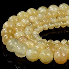 Natural Yellow Selenite Grd AAA Round 4MM 6MM 8MM 10MM 12MM Loose Beads D403 