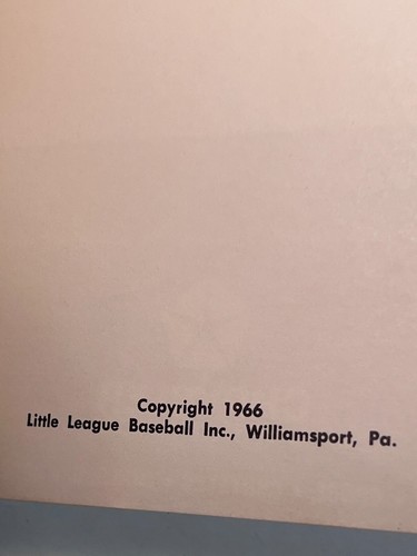 1966 Little League Baseball Training Handbook Williamsport - Picture 2 of 2
