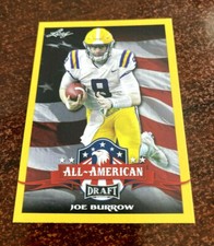 2020 Leaf Draft Joe Burrow All-American Yellow Boarder Rookie RC #61 BENGALS