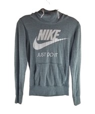 Nike Just Do It Green Hoodie Drawstring Womens Size XS Sweatshirt Sweater