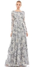Mac Duggal Ball Gown Dress Size 10 Floral Embroidered Beaded 11185