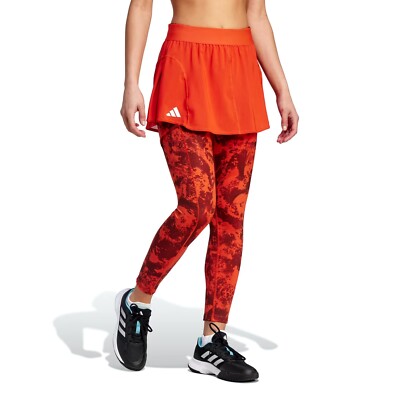 Sz S- Adidas Women`s Paris Match 2in1 Tennis Tights, Preloved Red/Halo Blush.