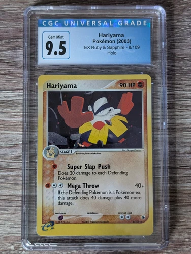 2004 Pokemon EX Ruby & Sapphire Hariyama Holo #8 CGC Gem Mint 9.5/10