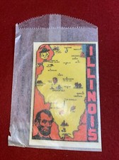 1950’s Illinois Map Decal Window State Luggage Sticker Lingren-Turner Co.