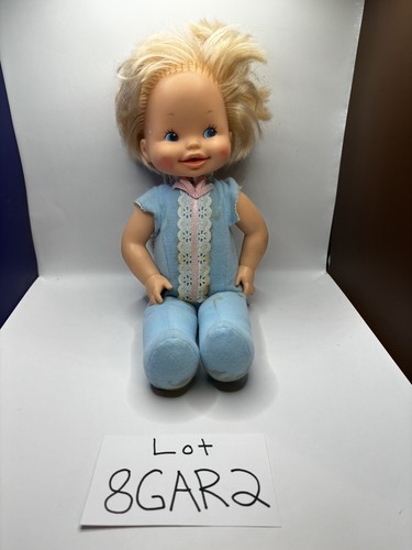 VTG Baby Doll Mattel 1981 Bye Bye Diapers Pull String Works, Claps Hands Stained - Picture 6 of 6