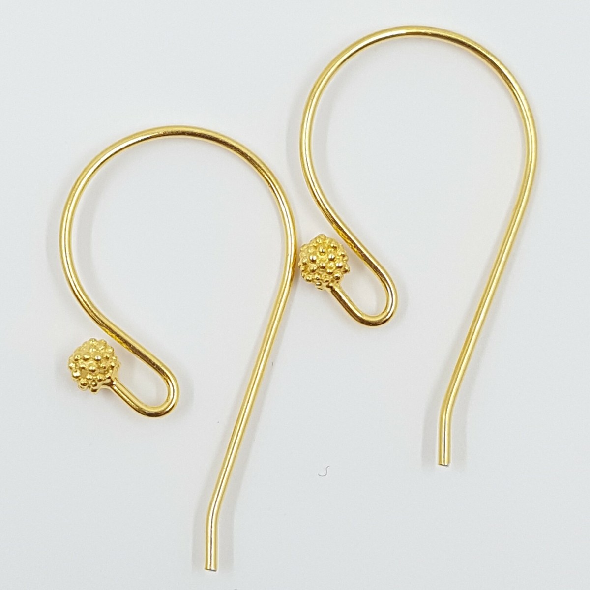 Earring Hooks 24K Yellow Gold Plated Sterling Silver For Making - Main Image