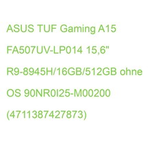 Asus Tuf Gaming A15 R9-8945h 16 512 4060 Fa507uv-lp014 Ohne Os 90nr0i25-m00200