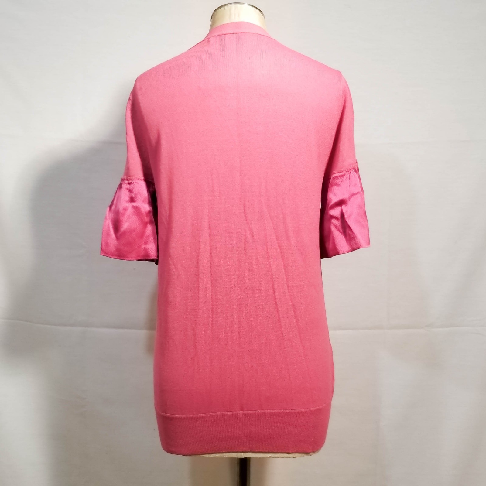 Lepore Pink Short Silk Flutter Sleeve Button … Gem