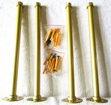 16" Pipe Gold Tone Shelf Brackets, Set of 4. NIB.