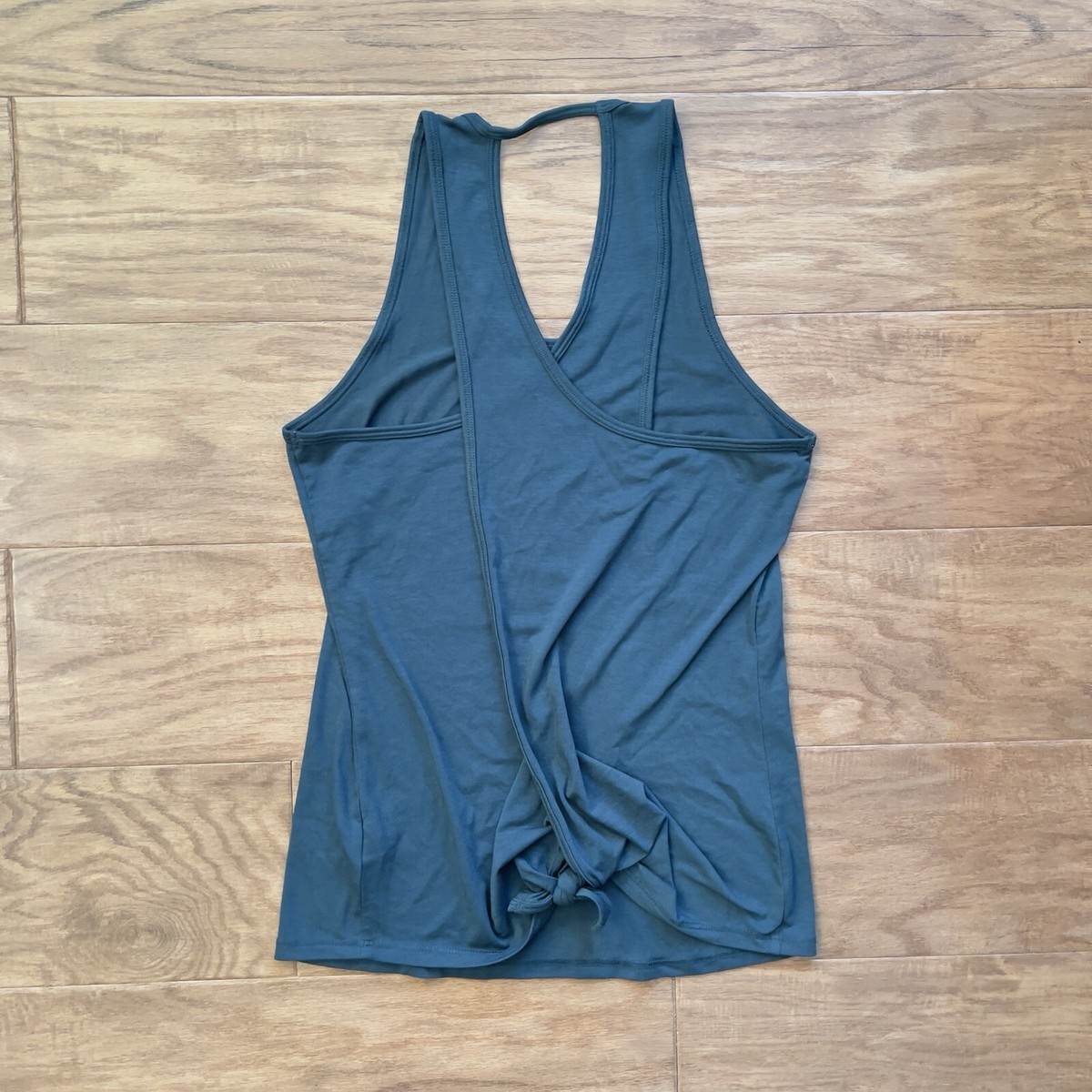 Athleta Tank Top Size XS Essence Tie Back Dark Jade Green View 2