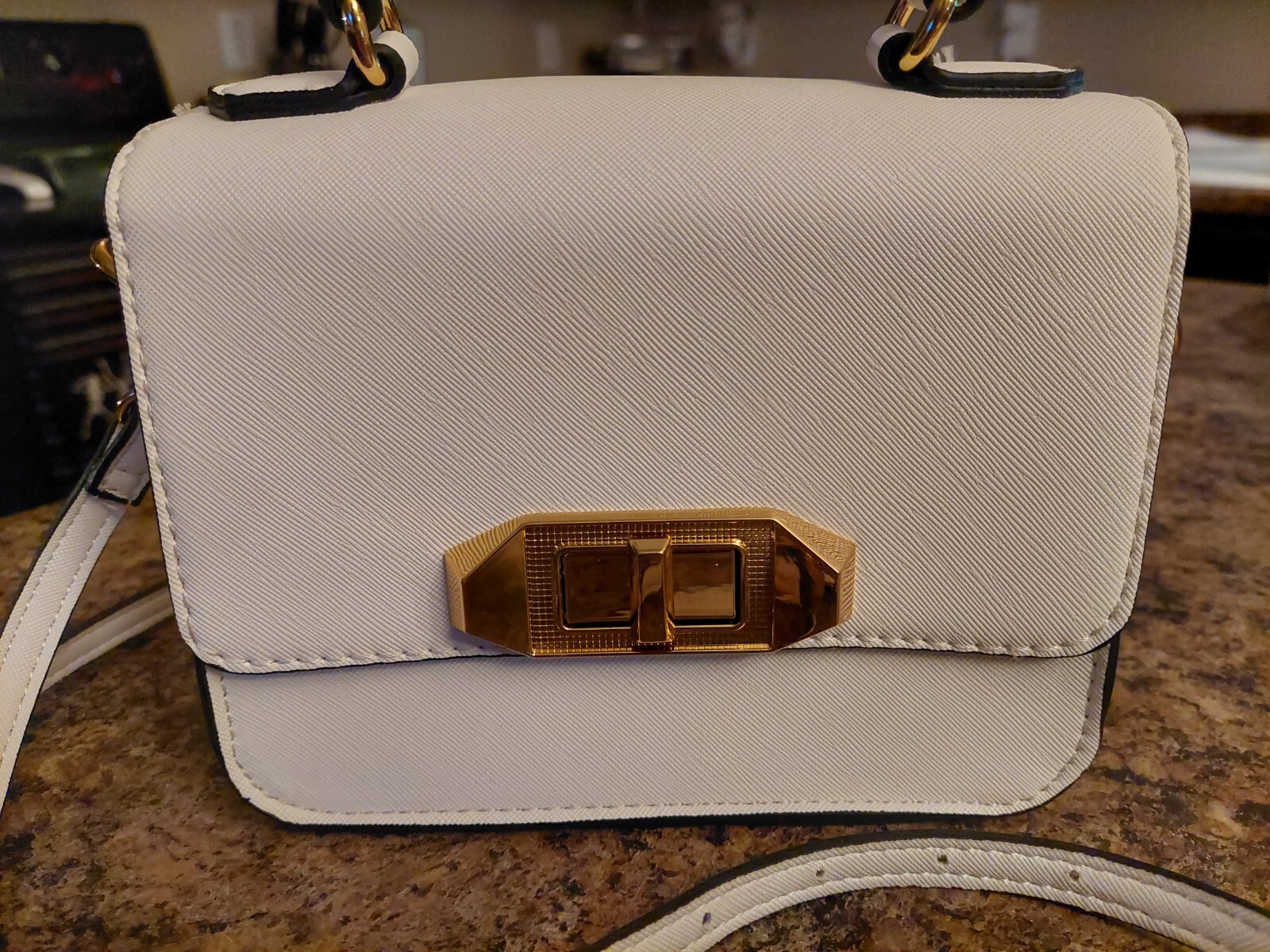 Aldo Women Crossbody Bag White Purse Satchel GREAT CO… Gem